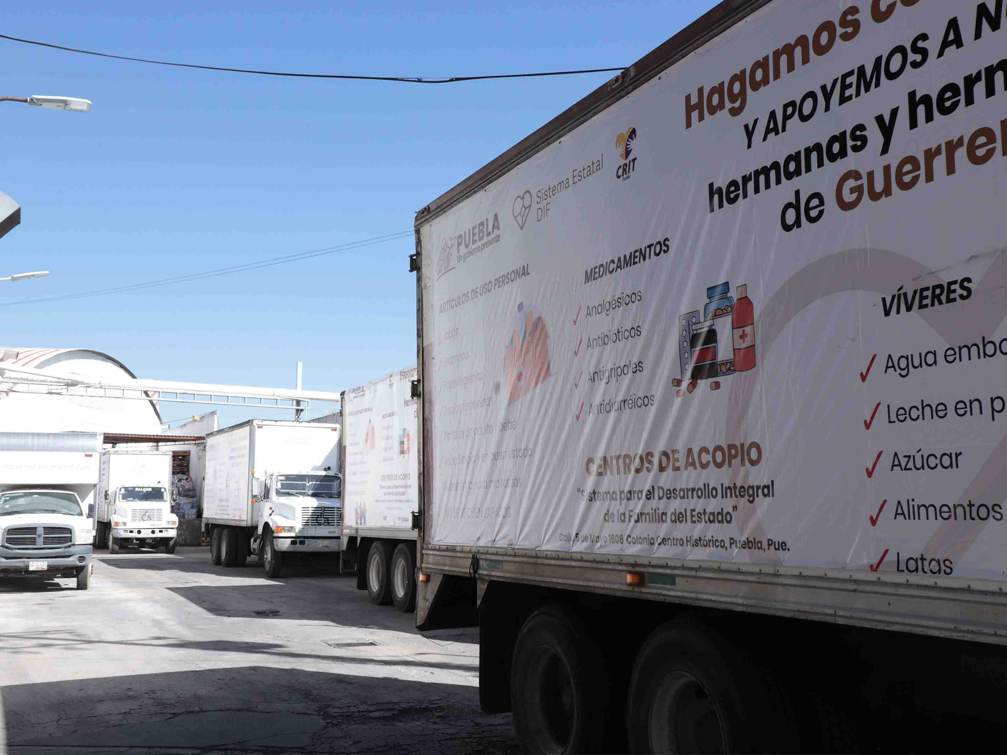 Abandera Gaby Bonilla salida de convoy con más de 35 toneladas de ayuda a Guerrero