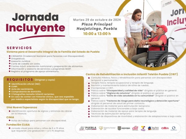 Programa SEDIF Jornada Incluyente para habitantes de Huejotzingo